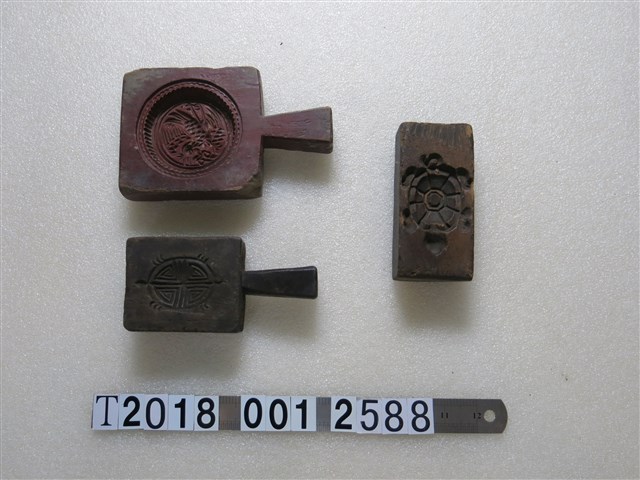 壽龜壽桃木製糕餅模具組 (共2張)