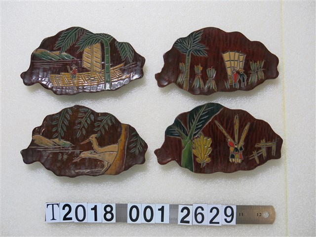 農村景致圖臺灣造型漆器組 (共1張)