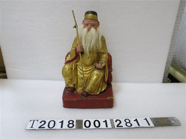 木製持手杖白鬍鬚土地公神像 (共1張)