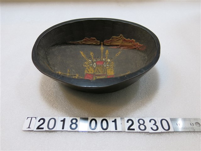 木製杵歌漆器置物圓盆 (共1張)