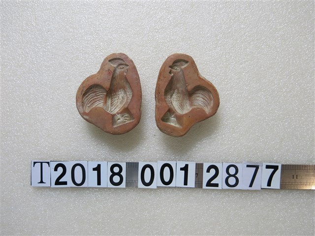 陶製公雞圖樣糕餅模具 (共1張)