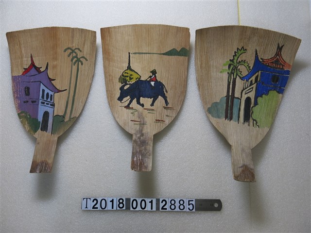 臺灣建築與鄉土風情彩繪芭蕉扇 (共3張)