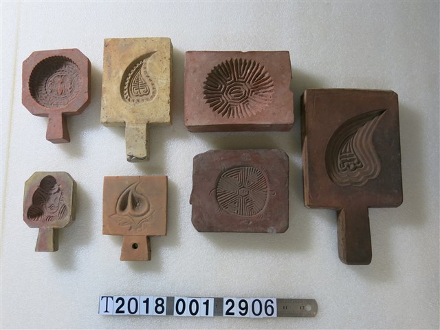 陶製壽桃壽龜糕餅模具 (共1張)