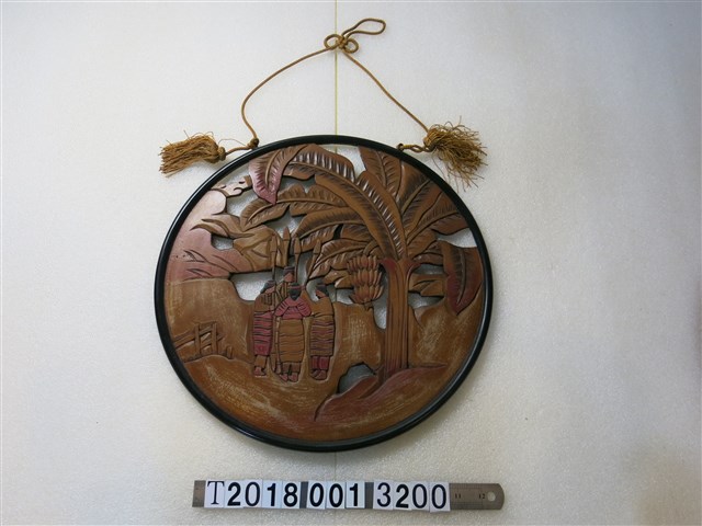 日月潭杵歌鏤空圓形漆器掛飾 (共1張)