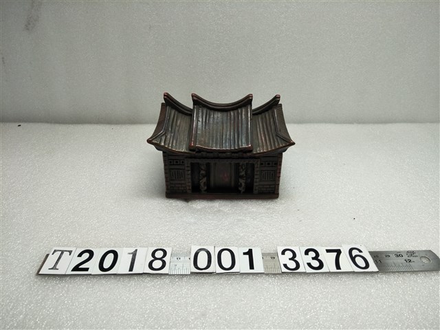 木製中式建築造型可拆式漆器置物盒 (共1張)