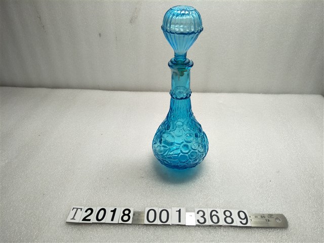 臺灣製藍色長頸玻璃瓶 (共1張)