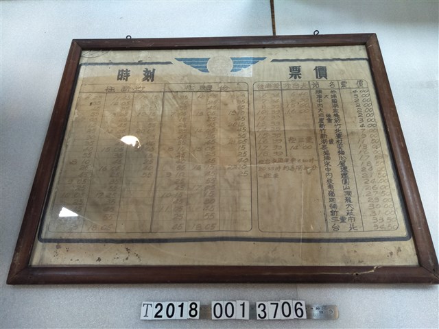 公路局往新竹頭份票價時刻表 (共1張)