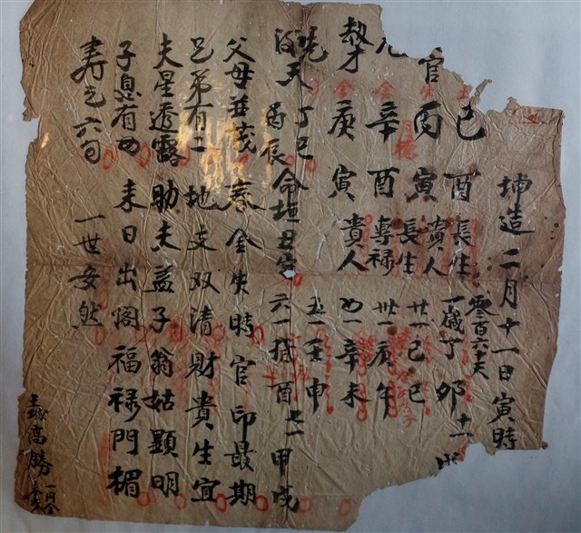 坤造二月十一日女子算命帖 (共1張)