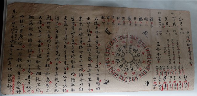 蓮造拾月拾四日命盤算命文書 (共1張)