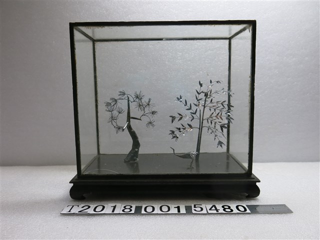 銀製松鶴造型擺飾 (共1張)