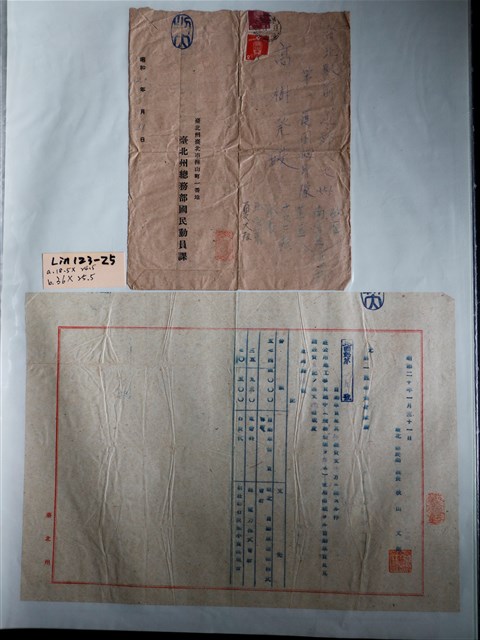 高樹發第一護國挺身隊文書 (共1張)