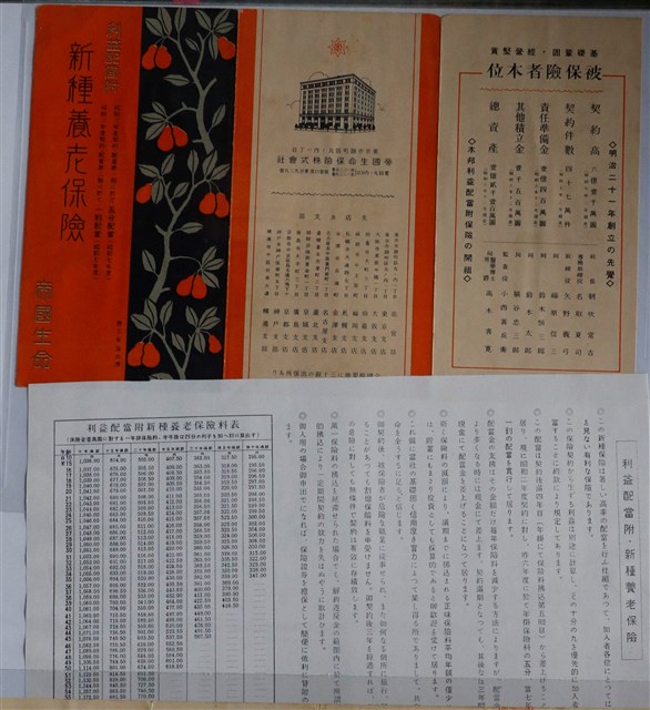 帝國生命保險株式會社新種養老保險 (共1張)