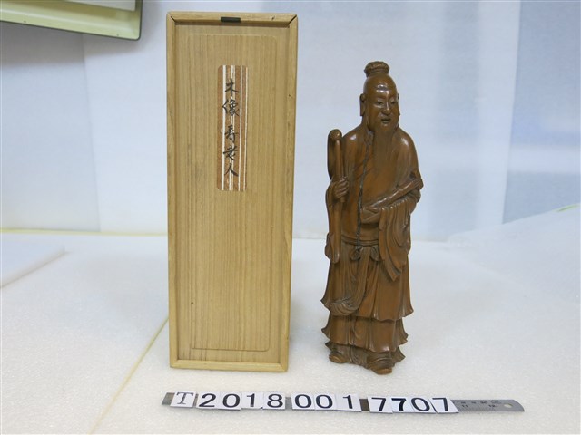 鄭滿作澎湖島通梁木雕壽老人神像 (共1張)