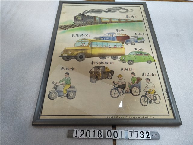 臺灣省教育會編印本地常見交通工具海報 (共1張)