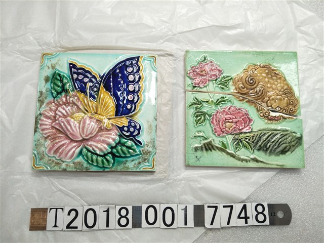花與蝴蝶圖樣彩色磁磚 (共1張)