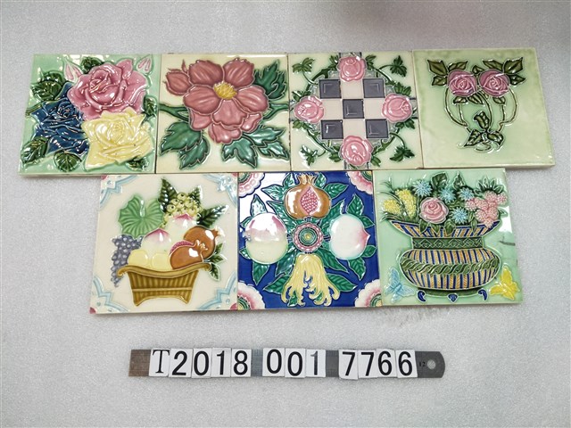 各式玫瑰花與水果圖樣彩繪磁磚 (共1張)