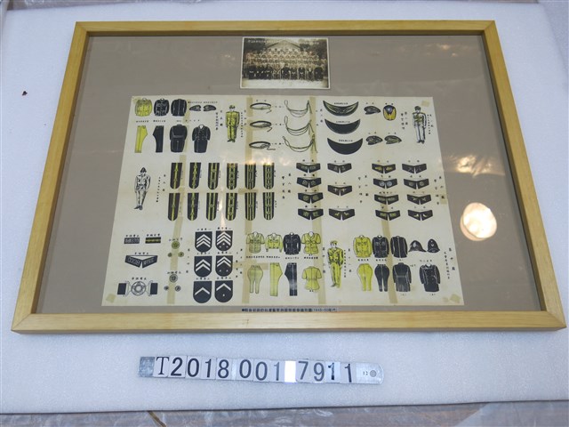 ？潭派出所慶祝民國四十年元旦合影照片與戰後初期臺灣警察服飾徽章識別圖 (共1張)