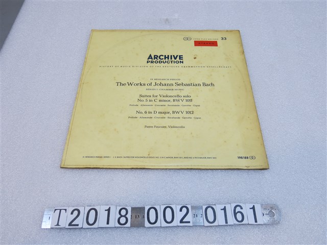 約翰‧塞巴斯蒂安‧巴哈作品室內樂系列黑膠唱片 (共1張)