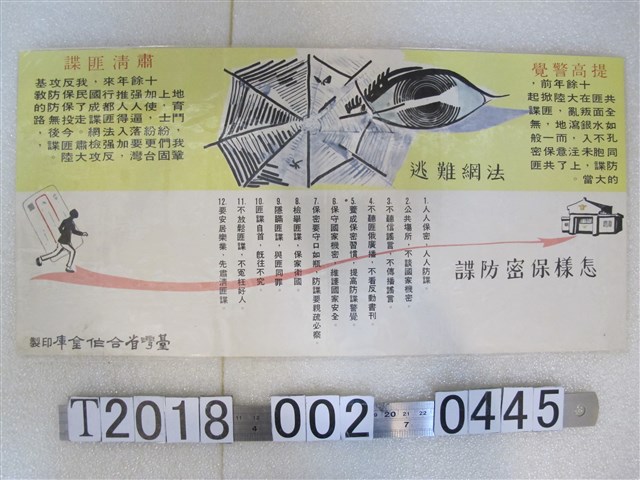 臺灣省合作金庫印製保密防諜文宣告示 (共1張)