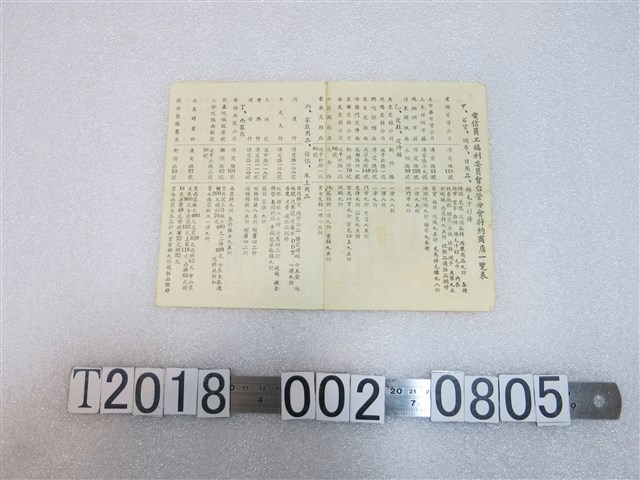 電信員工福利委員會臺管分會特約商店清單 (共2張)