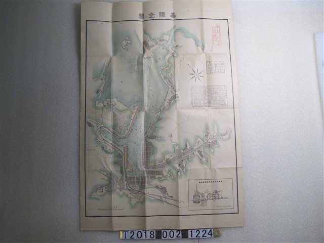近江時五郎著作兼發行〈基隆全圖〉 (共2張)