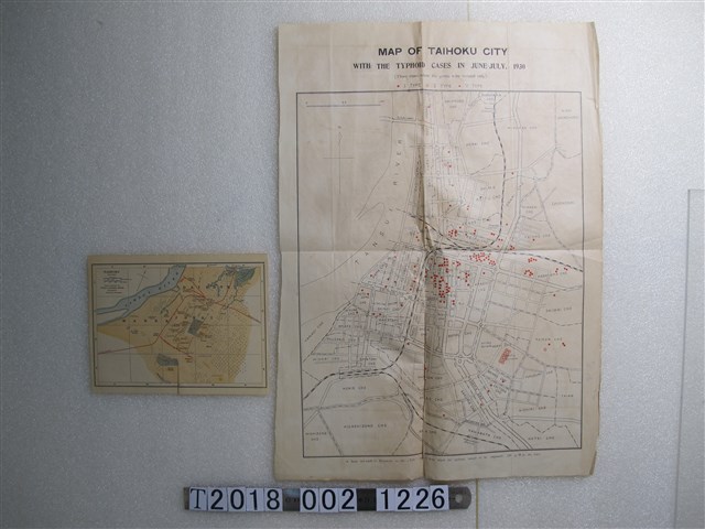 〈臺北州1930年6至7月份傷寒病例圖〉與〈臺北州地圖〉 (共1張)