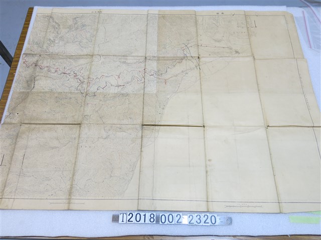 谷口技師與山口技手著〈五萬分之一自屏東至臺東橫斷線踏查圖〉 (共1張)