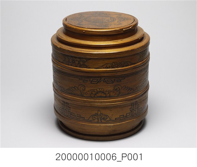 木質花紋針線盒