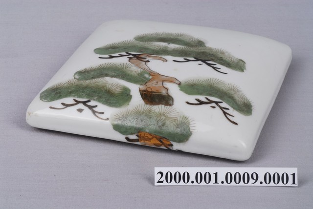 瓷製方形帶蓋重盒上蓋