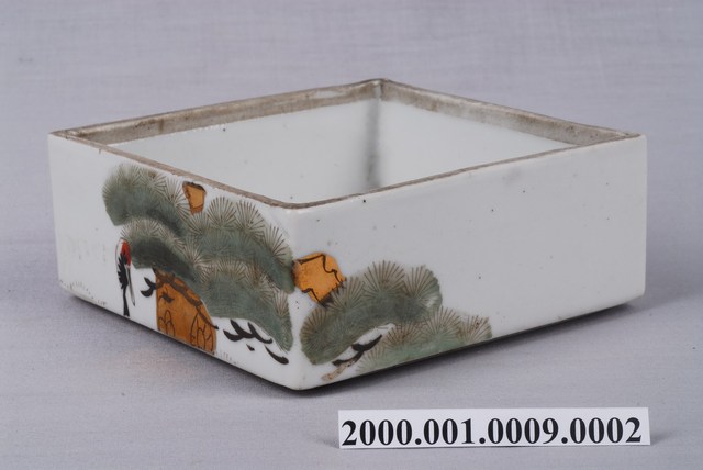 瓷製方形帶蓋重上層盒