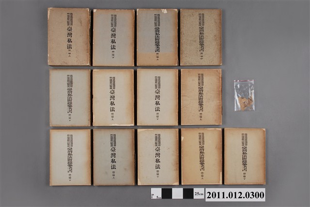 臨時臺灣舊慣調查會第一部調查第三回報告書、臺灣私法(全13卷)