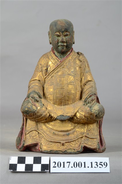 木雕普庵祖師像