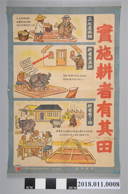 中國農村復興聯合委員會編印實施耕者有其田海報