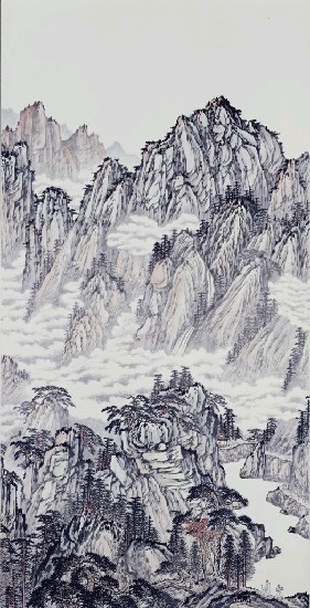 藏品:黃山松雲通景圖的(3)張圖片