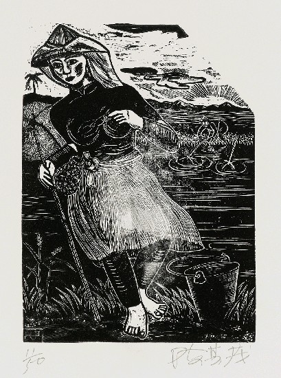 藏品:撈蝦的女郎的(1)張圖片