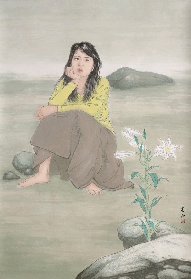 少女.百合花的焦點圖