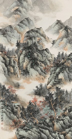 藏品:秋山觀瀑的(1)張圖片