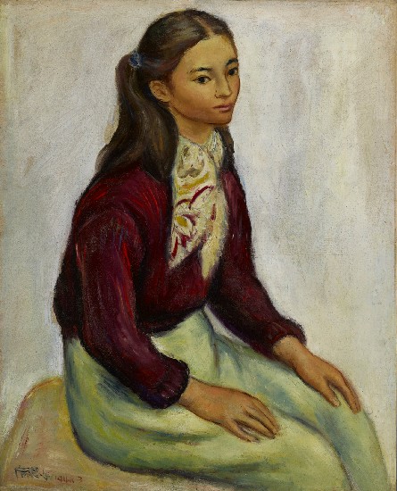 藏品:少女坐像的(1)張圖片