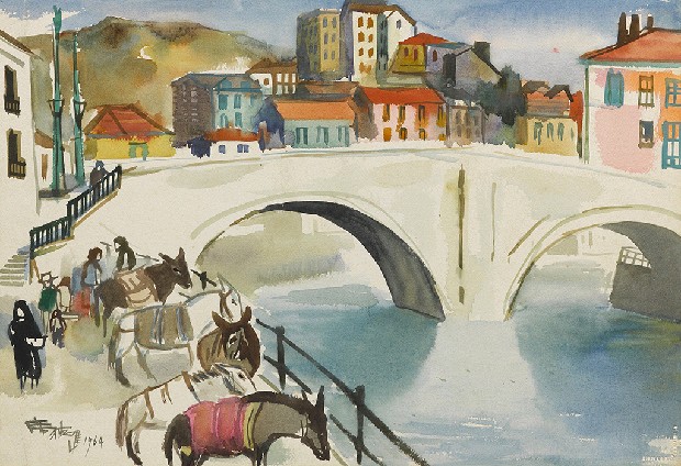 藏品:西班牙拜爾巴奧城橋頭市集的(1)張圖片