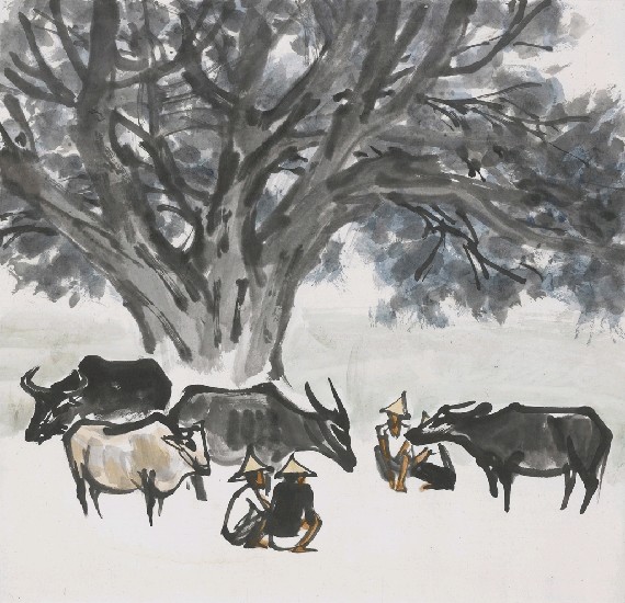 樹蔭下(四牛)的焦點圖