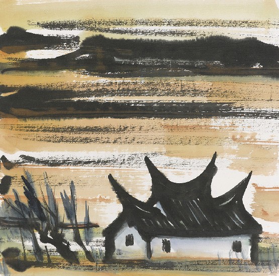 樹與廟的焦點圖