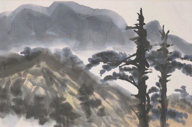 山與樹的焦點圖