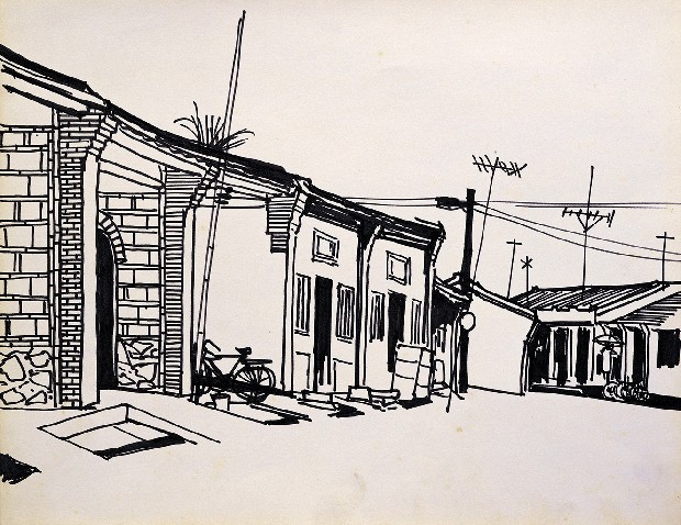 古厝一角的焦點圖