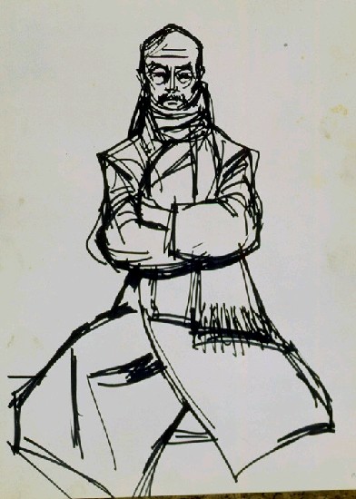 藏品:周夢蝶畫像的(1)張圖片