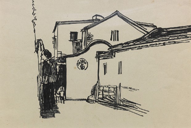 小巷道的焦點圖