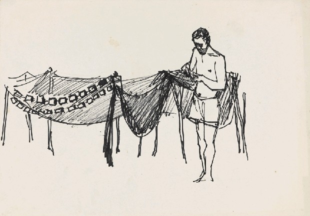 藏品:補漁網的(1)張圖片