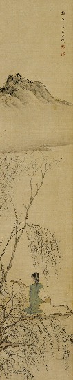 藏品:臨流 摘阮 拈花 訪梅的(5)張圖片