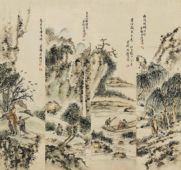 藏品:山水四屏的(1)張圖片