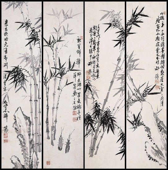 藏品:墨竹四屏的(1)張圖片