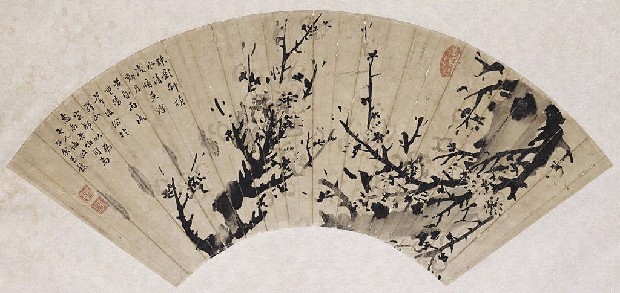墨梅扇面的焦點圖